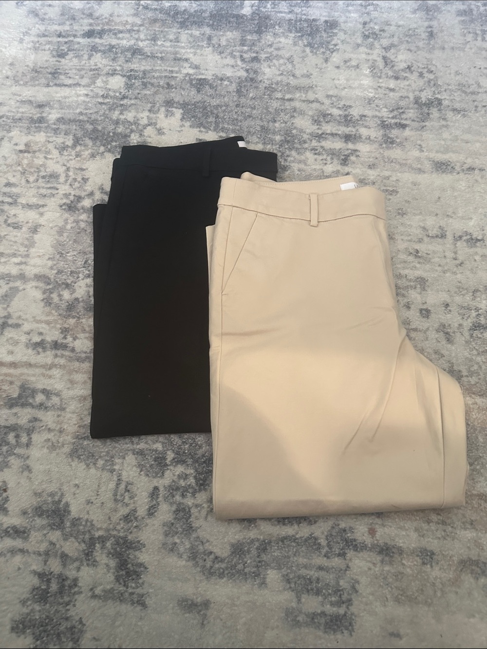 LOFT Ankle & Cropped Pants - Black and Beige